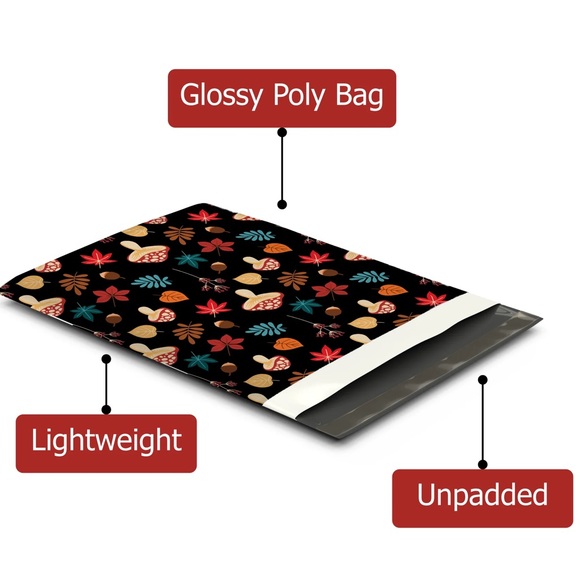 Autumn Mushrooms π 10x13 Poly Mailers Pack of 25 - Picture 2 of 10